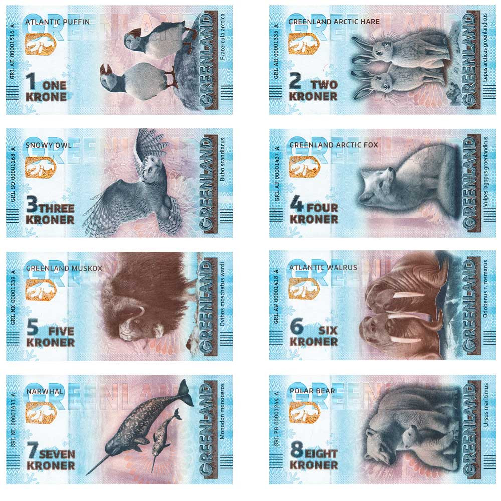 8 billets Souvenir Groenland