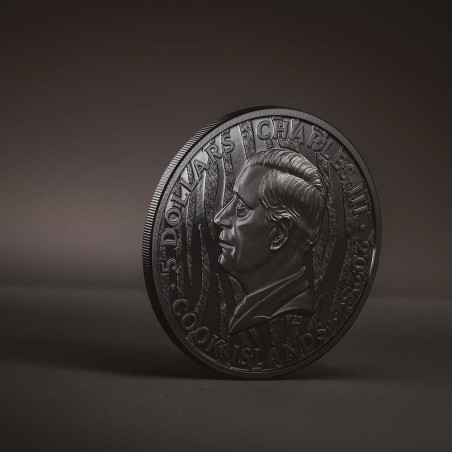 5 Dollars Argent 2025 colorisée - Tigre - Noir et Blanc