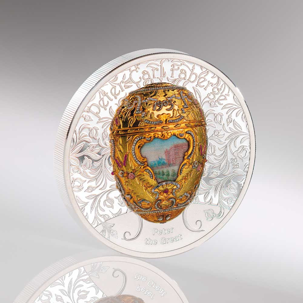 1000 Togrog Argent BE 2026 colorisée - Œuf de Fabergé Pierre le Grand