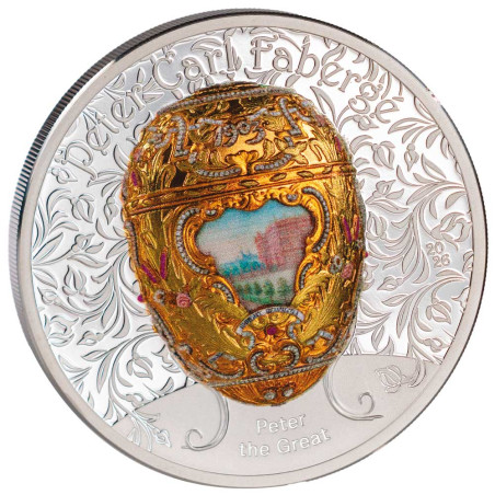 1000 Togrog Argent BE 2026 colorisée - Œuf de Fabergé Pierre le Grand