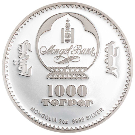 1000 Togrog Argent BE 2026 colorisée - Œuf de Fabergé Pierre le Grand