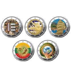 Lot 10 x 2 Euro 2025 colorisées