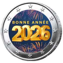 2 Euro Bonne Année 2026 colorisée