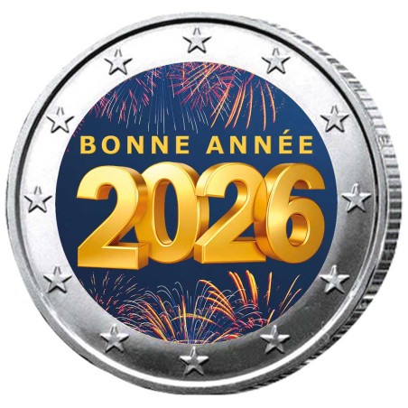 2 Euro Bonne Année 2026 colorisée