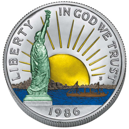 1/2 Dollar USA 1986 colorisé - “Liberty”