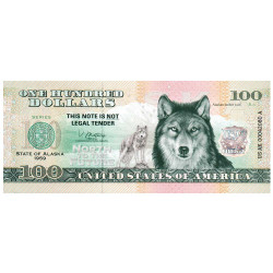 Billet Souvenir 100 Dollars USA - Alaska