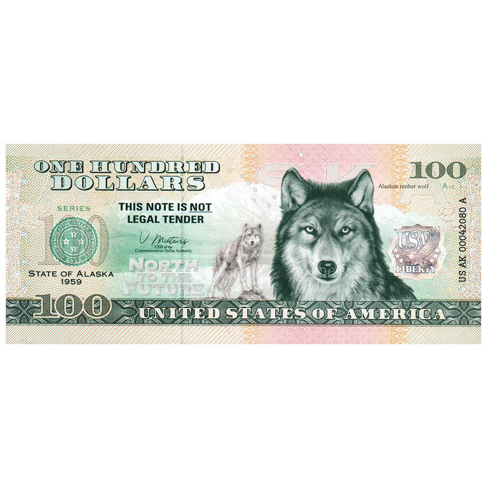 Billet Souvenir 100 Dollars USA - Alaska