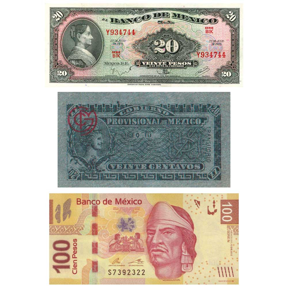 Lot 3 billets Mexique