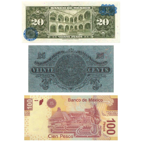 Lot 3 billets Mexique
