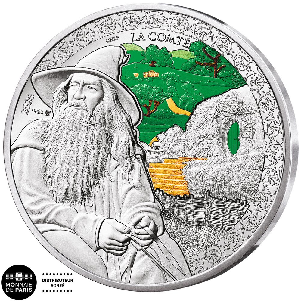 50  Euro Argent France BU 2026 colorisées - Gandalf et la Comté