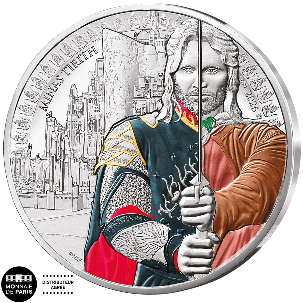 50  Euro Argent France BU 2026 colorisées - Aragorn et Minas Tirith