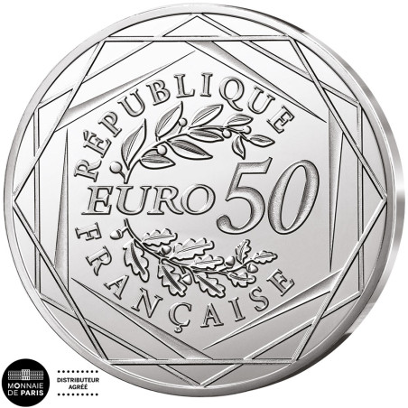50  Euro Argent France BU 2026 colorisées - Aragorn et Minas Tirith