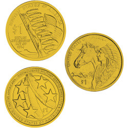 Cadre avec  3 x 1 Dollar USA