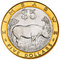 5 Dollars Zimbabwe 2001-2002
