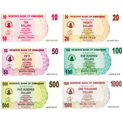 Lot de 12 billets à Ordre Zimbabwe 2006