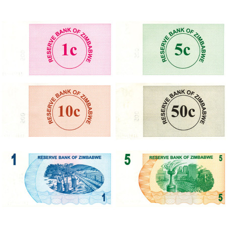 Lot de 12 billets à Ordre Zimbabwe 2006