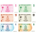 Lot de 12 billets à Ordre Zimbabwe 2006