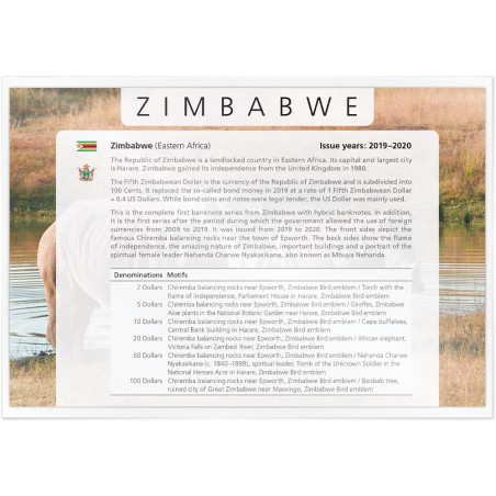 Lot 6 billets Dollars Zimbabwe 2019-2020