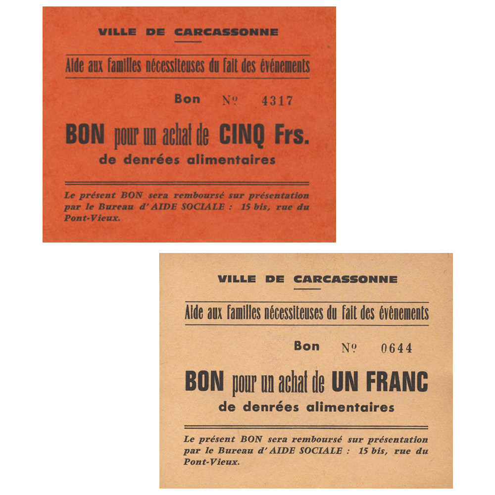 Lot 2 billets de nécessité