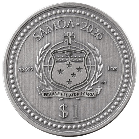 2 Dollar Argent 2026 colorisé - Léopard