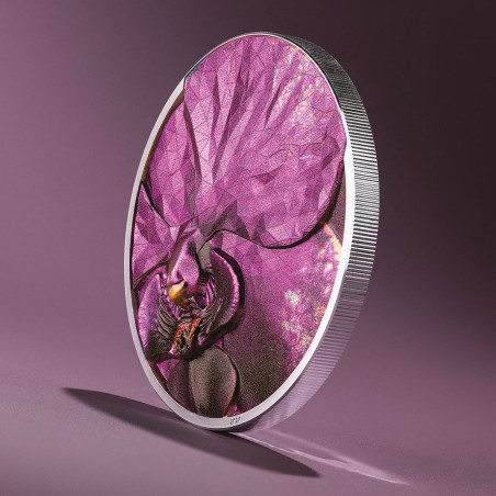 5 Dollars Argent BE 2026 colorisée - Bionique Orchidée