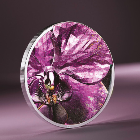 5 Dollars Argent BE 2026 colorisée - Bionique Orchidée