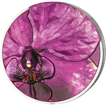 5 Dollars Argent BE 2026 colorisée - Bionique Orchidée