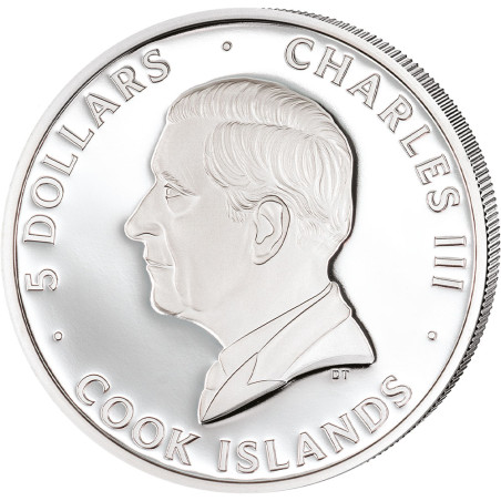 5 Dollars Argent BE 2026 colorisée - Bionique Orchidée