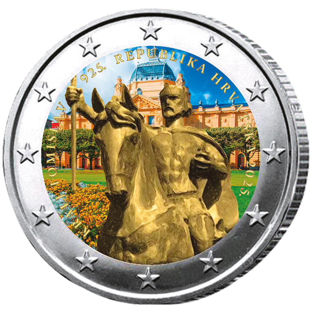 2 Euro Croatie 2025 colorisée - 1100 ans du couronnement du roi Tomislav