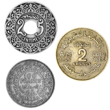 Lot 3 Monnaies Maroc