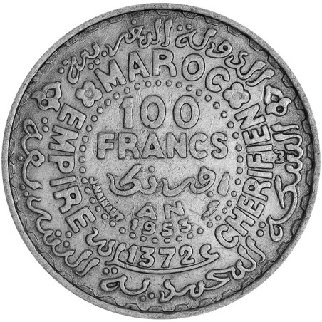 100 Francs Argent Maroc 1953