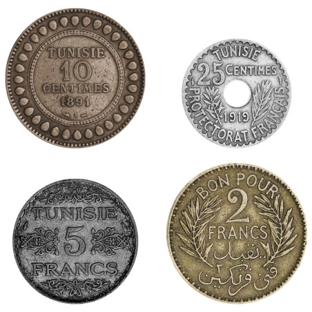 Lot 4 Monnaies Tunisie