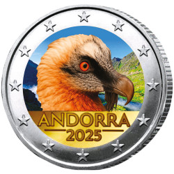 2 Euro Andorre  BU 2025 colorisées - Gypaète barbu