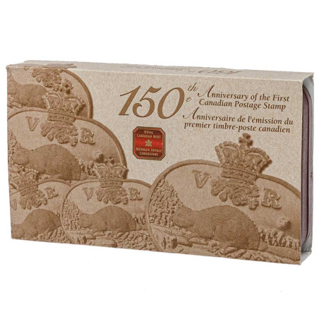 Coffret 150e Anniversaire du premier timbre-poste Canadien