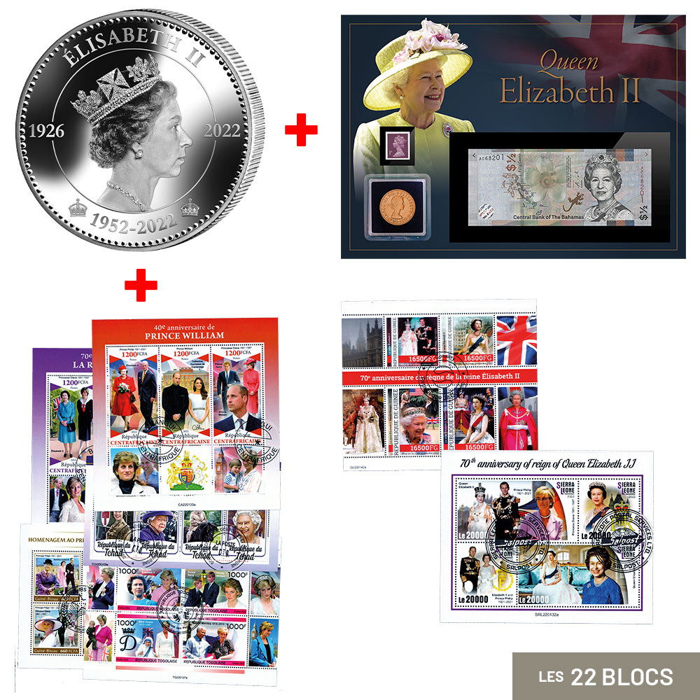 Lot 1 pièce de Collection + 22 blocs-feuillets + 1 Set