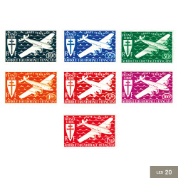20 timbres Poste aérienne des 6 territoires de l'Empire Français