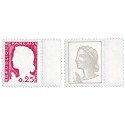 2 timbres Marianne de Decaris variétés gris et rouges