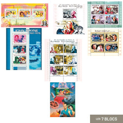 7 blocs-feuillets Artistes de cinéma