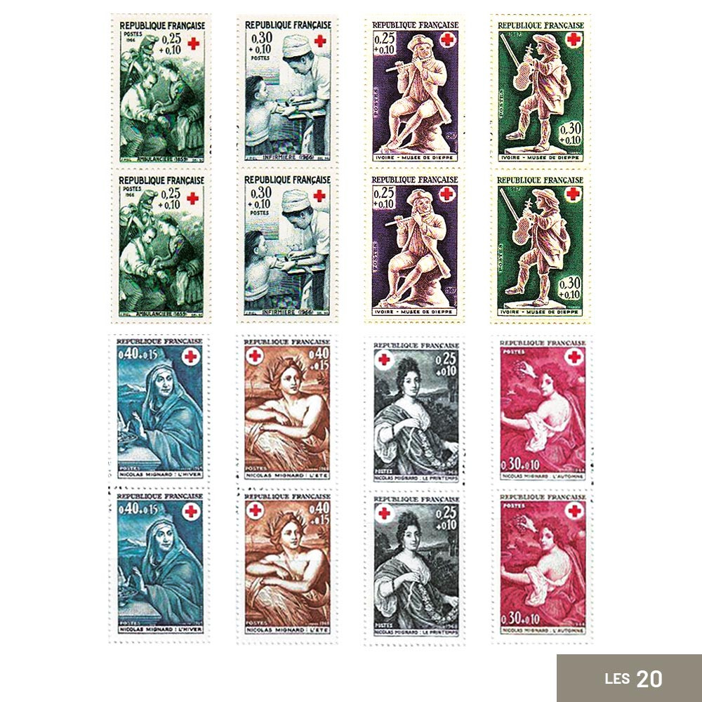 20 paires Croix Rouge de 1964 à 1983
