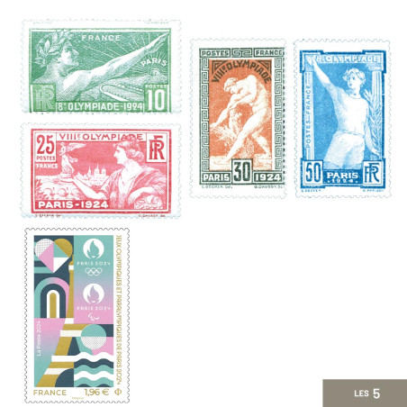 Lot 5 timbres JO de Paris