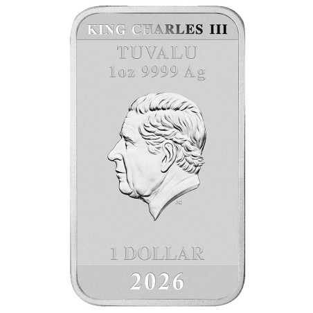 1 Dollar Argent Tuvalu BU 2026 colorisée - Stranger Things saison 4