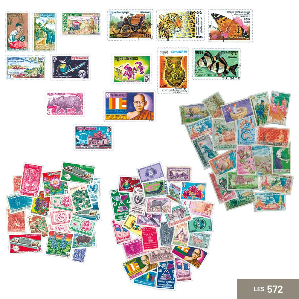 Lot 572 timbres Cambodge et Laos