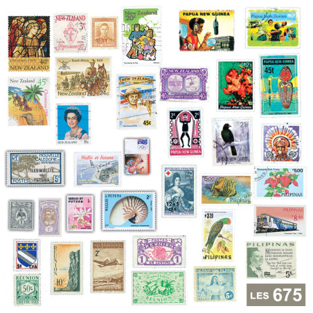 Lot 675 timbres Océanie et Réunion