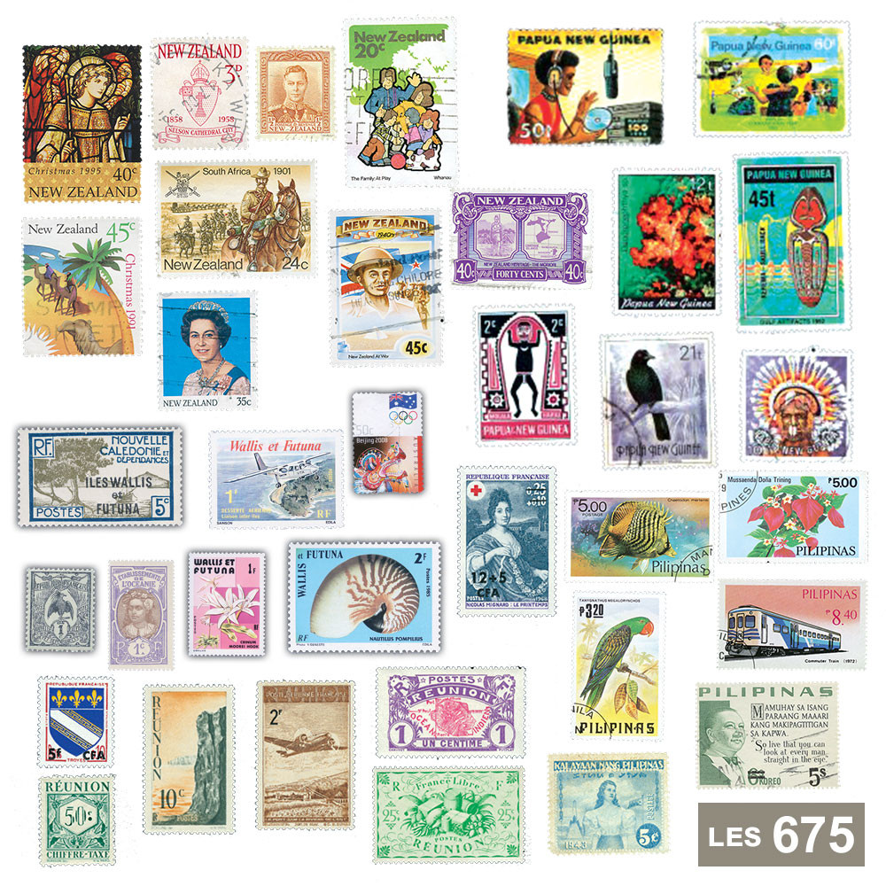 Lot 675 timbres Océanie et Réunion