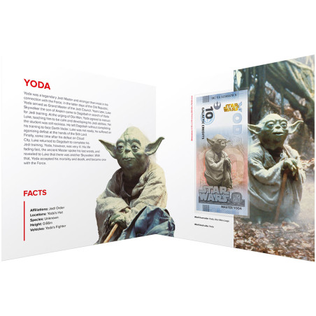 Billet Souvenir 10 Crédits Galactic - Maître Yoda