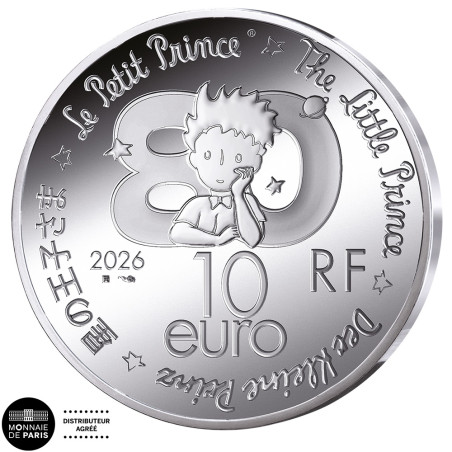 10 Euro Argent France BE 2026 colorisée - Le Petit Prince - Renard