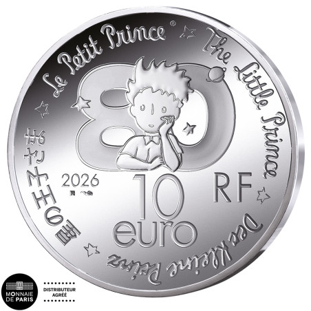 10 Euro Argent France BE 2026 colorisée - Le Petit Prince - Livre
