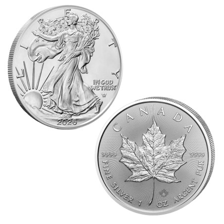 Lot 5 Dollars et 1 Dollar Argent 2026