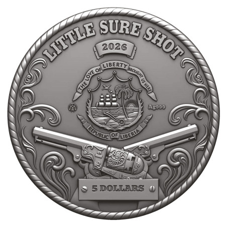 5 Dollars Argent 2026 colorisée - Annie Oakley