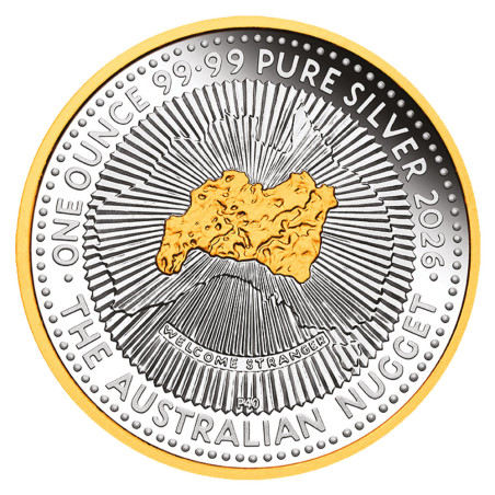 1 Dollar Argent Australie BE 2026 dorée - 40 ans du “Nugget”